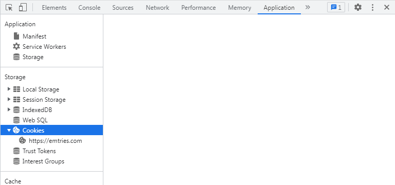 Chromium-based browsers: Cookies is located under Storage in the left pane.